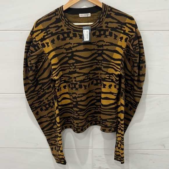 Ulla Johnson | NWT Livia Jacquard Wool Sweater in Desert Jasper - Size Large - Picture 2 of 6